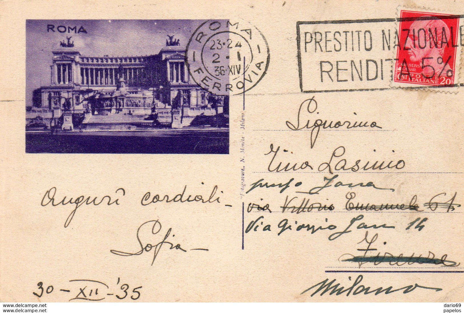 1936 CARTOLINA ROMA - Andere Monumenten & Gebouwen