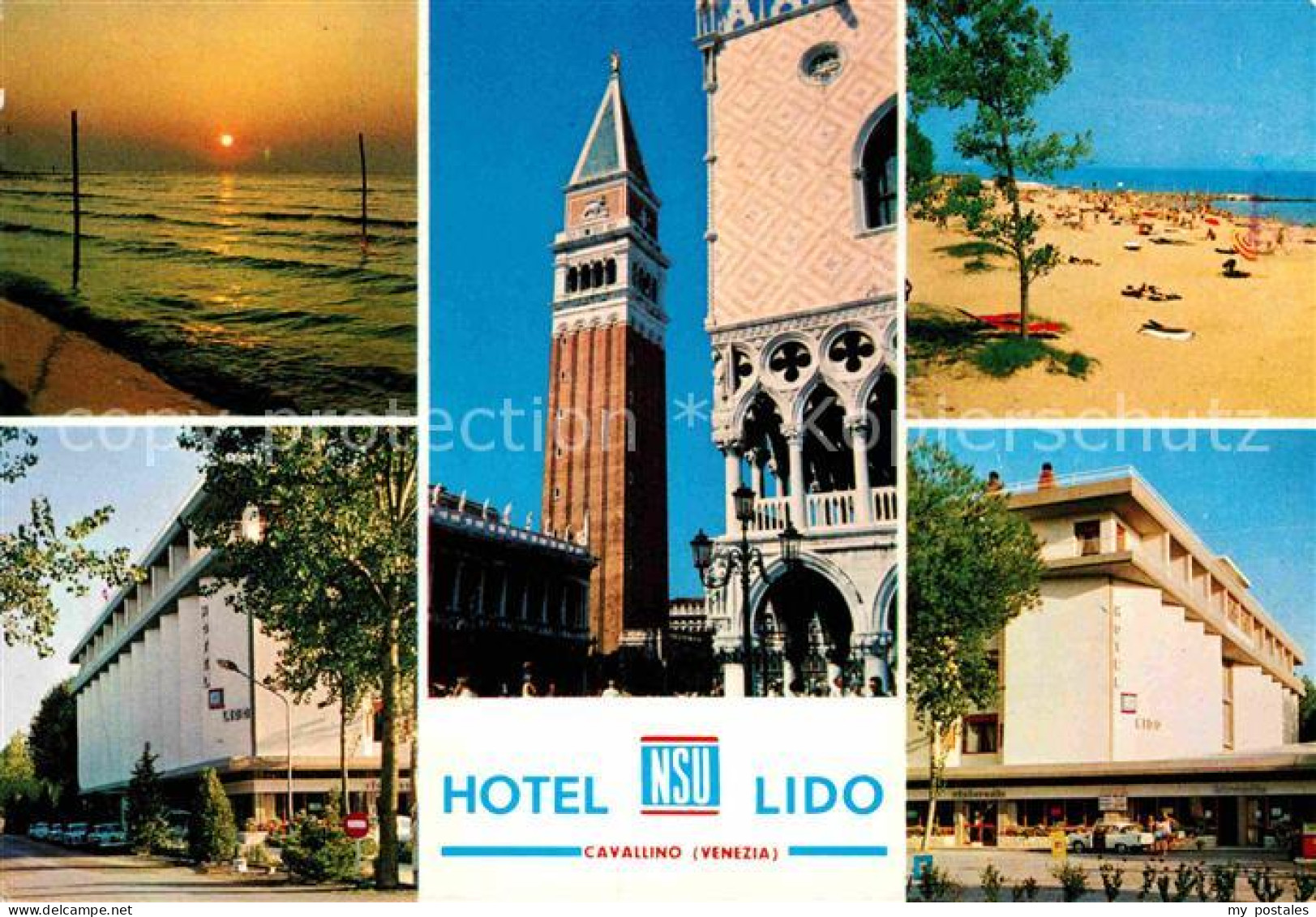 72781036 Cavallino Venezia Hotel Lido Strand Gebaeude Sonnenuntergang Am Meer Fi - Other & Unclassified