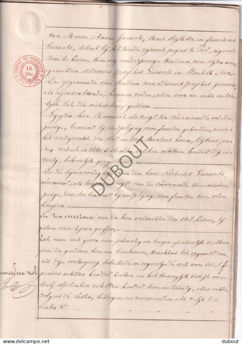 Leuven/Tremelo - Notarisakte 1844 - Verkoop Grond Door J. Baptist Hermans Uit Leuven (V3122) - Manuskripte