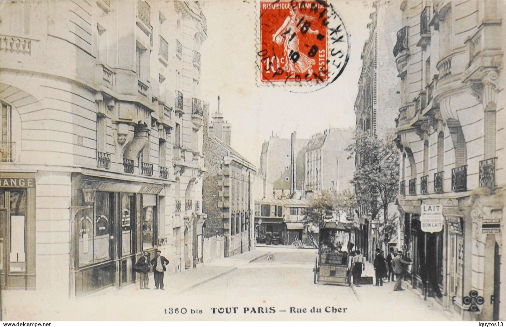 CPA. [75] > TOUT PARIS > N° 1360 Bis - Rue Du Cher - (XXe Arrt.) - 1909 - TBE - Distretto: 20