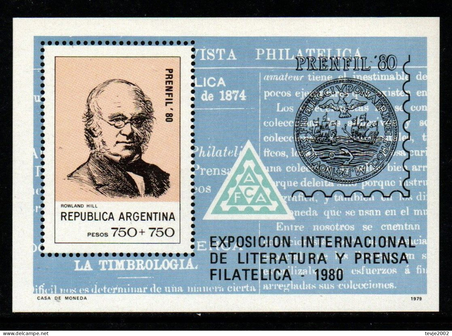 Argentinien Argentina 1979 - Mi.Nr. Block 23 - Postfrisch MNH - SoS - Timbres Sur Timbres