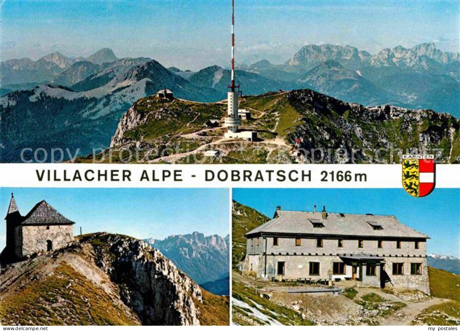 72780956 Villacher Alpe Gegen Die Karnischen Alpen Sendeturm Kirche Ludwig Walte - Autres & Non Classés