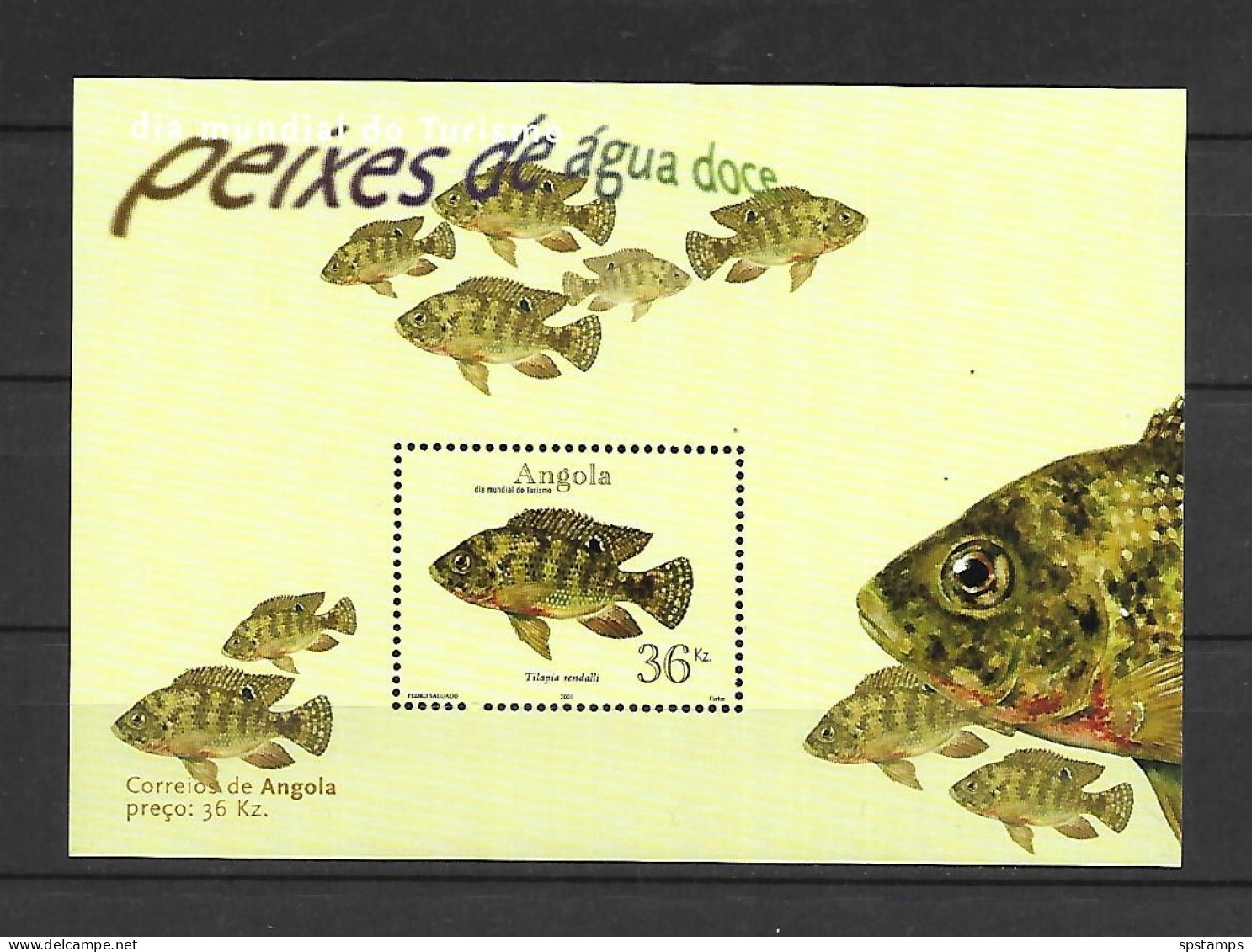 Angola 2001 Fishes - Freshwater Fish MS MNH - Fische