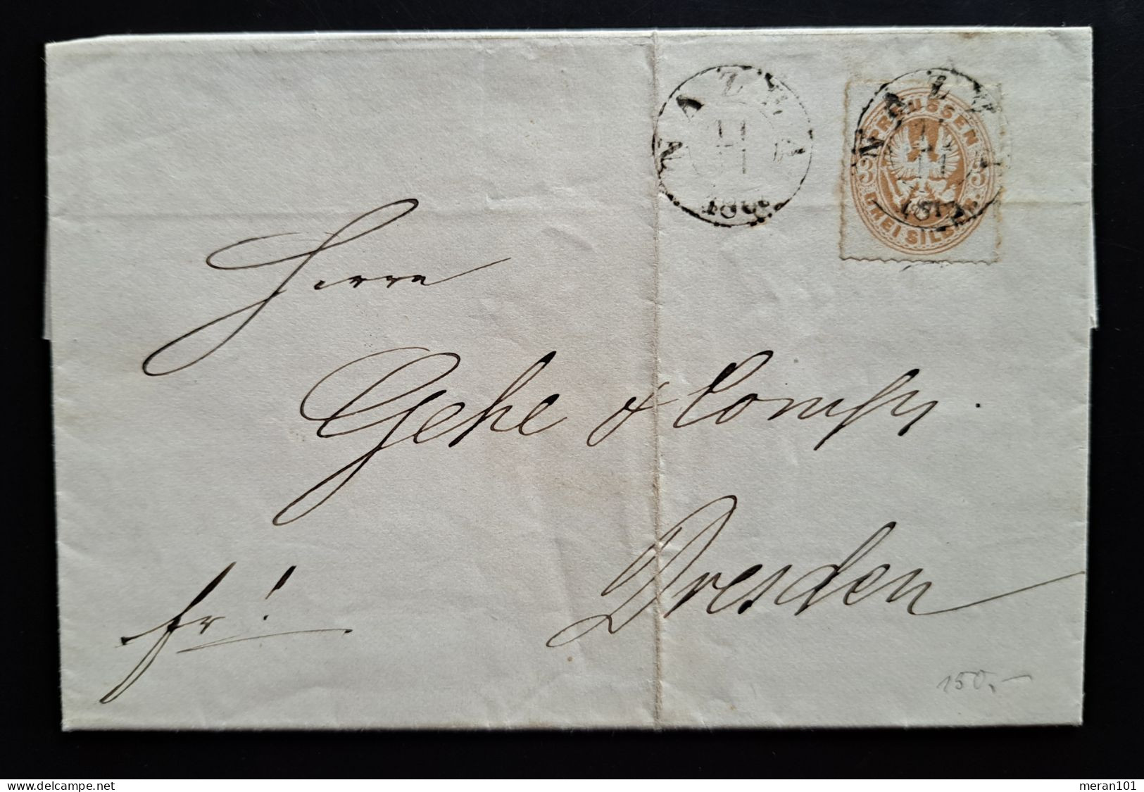 Preussen 1867, Brief Mit Inhalt NAZZA Nach Dresden, Mi 18b - Brieven En Documenten