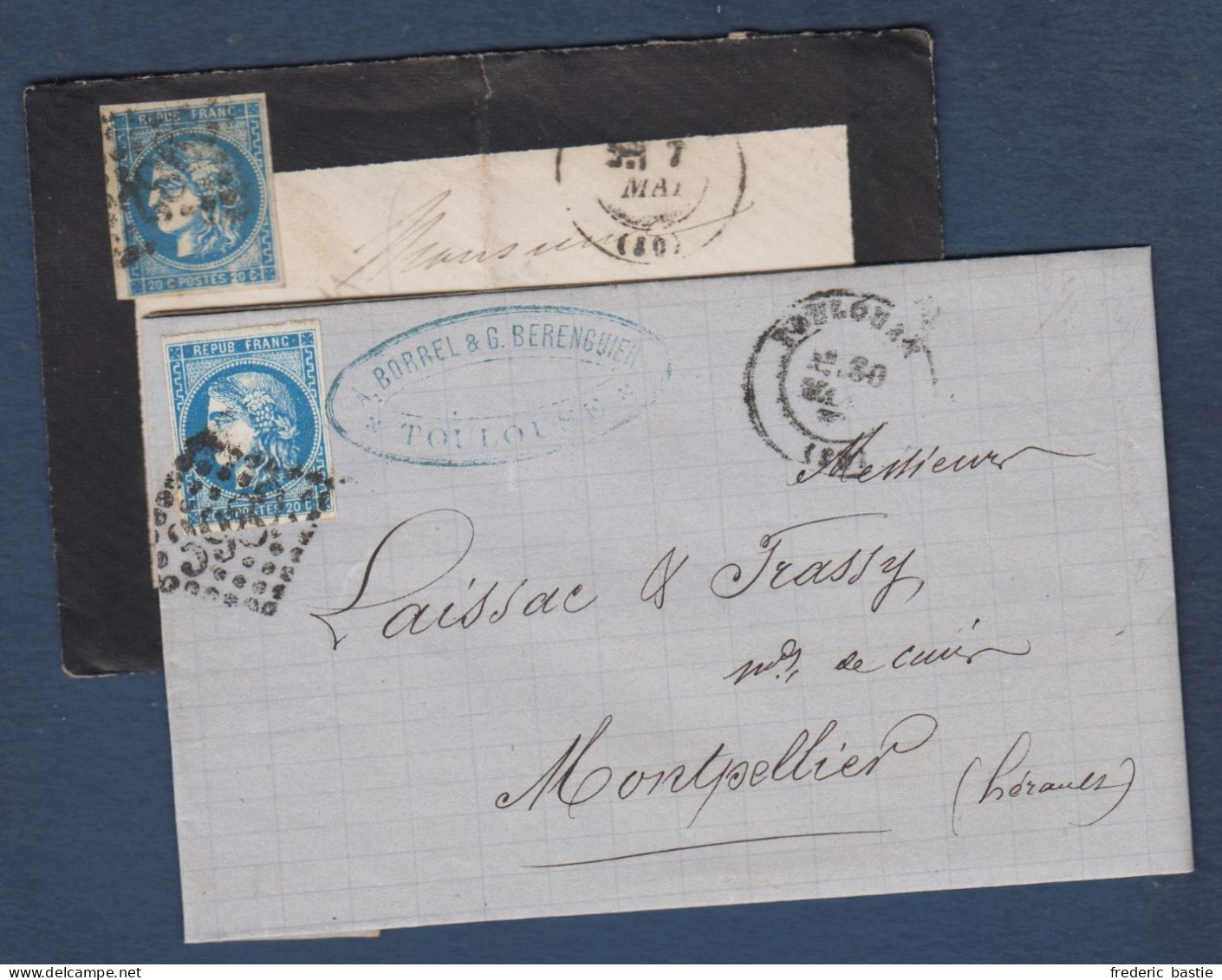 Bordeaux N° 46B  Sur 1 Enveloppe Et 1 Lettre - Cote : 60 € - 1870 Bordeaux Printing