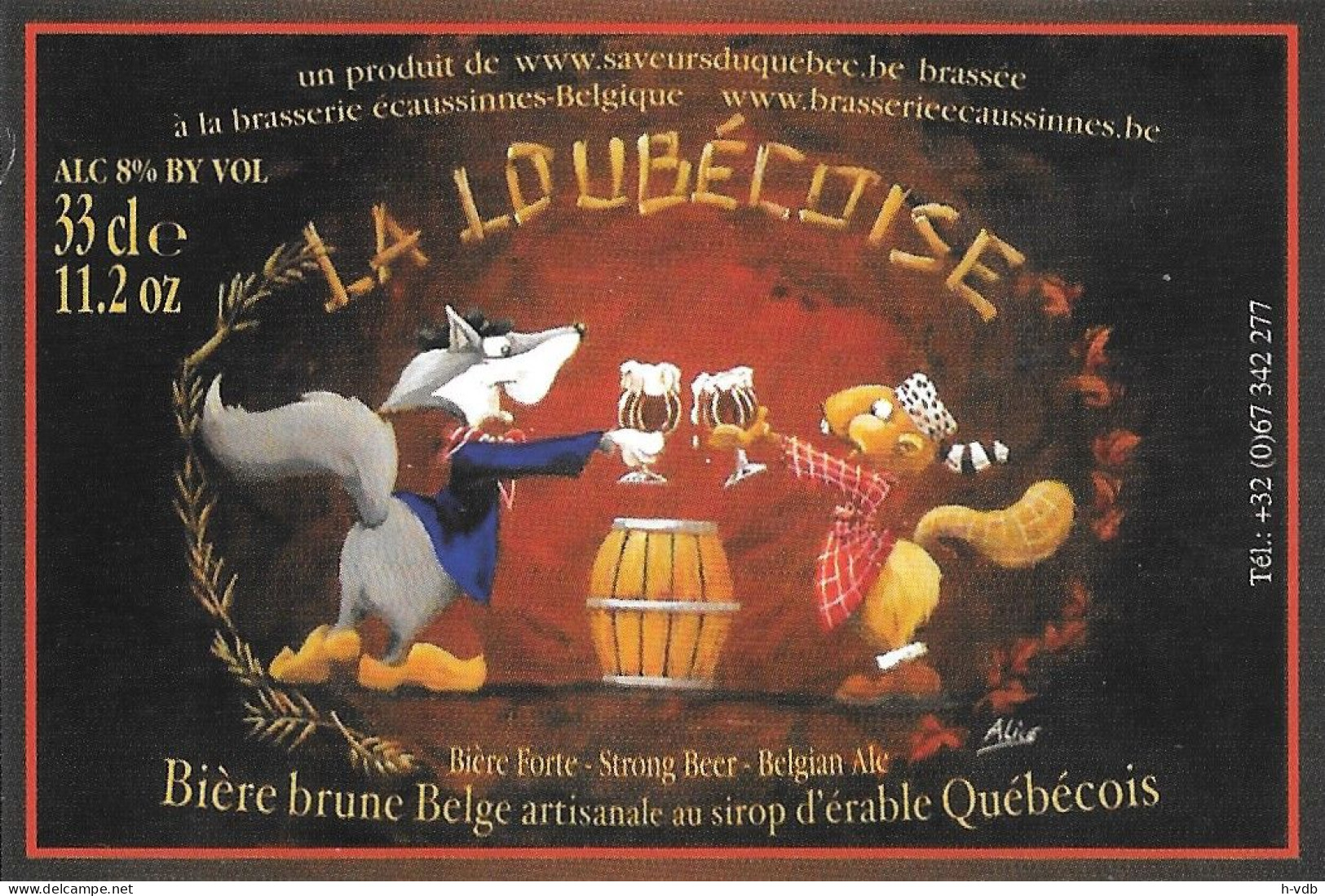 ÉTIQUETTE DE BIÈRE BELGE - Brasserie D'Ecaussinnes - Bier