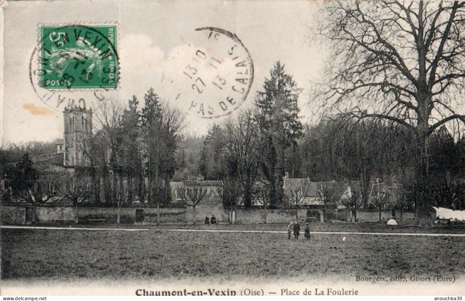 60   CPA  CHAUMONT EN VEXIN  PLACE DE LA FOULERIE - Chaumont En Vexin