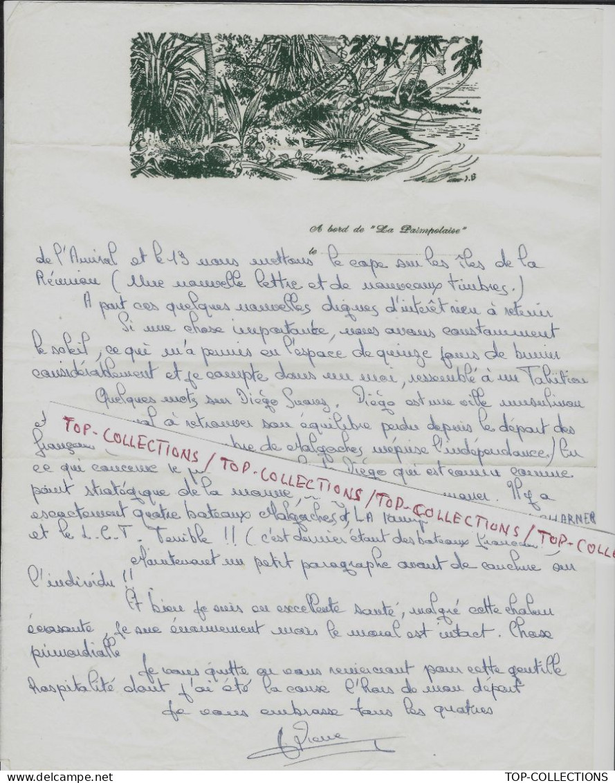 SANS DATE Circa 1966 67 NAVIGATION   LETTRE A BORD DU NAVIRE « LaPaimpolaise »  Après Escale à Diego Suares Madagascar - 1950 - ...