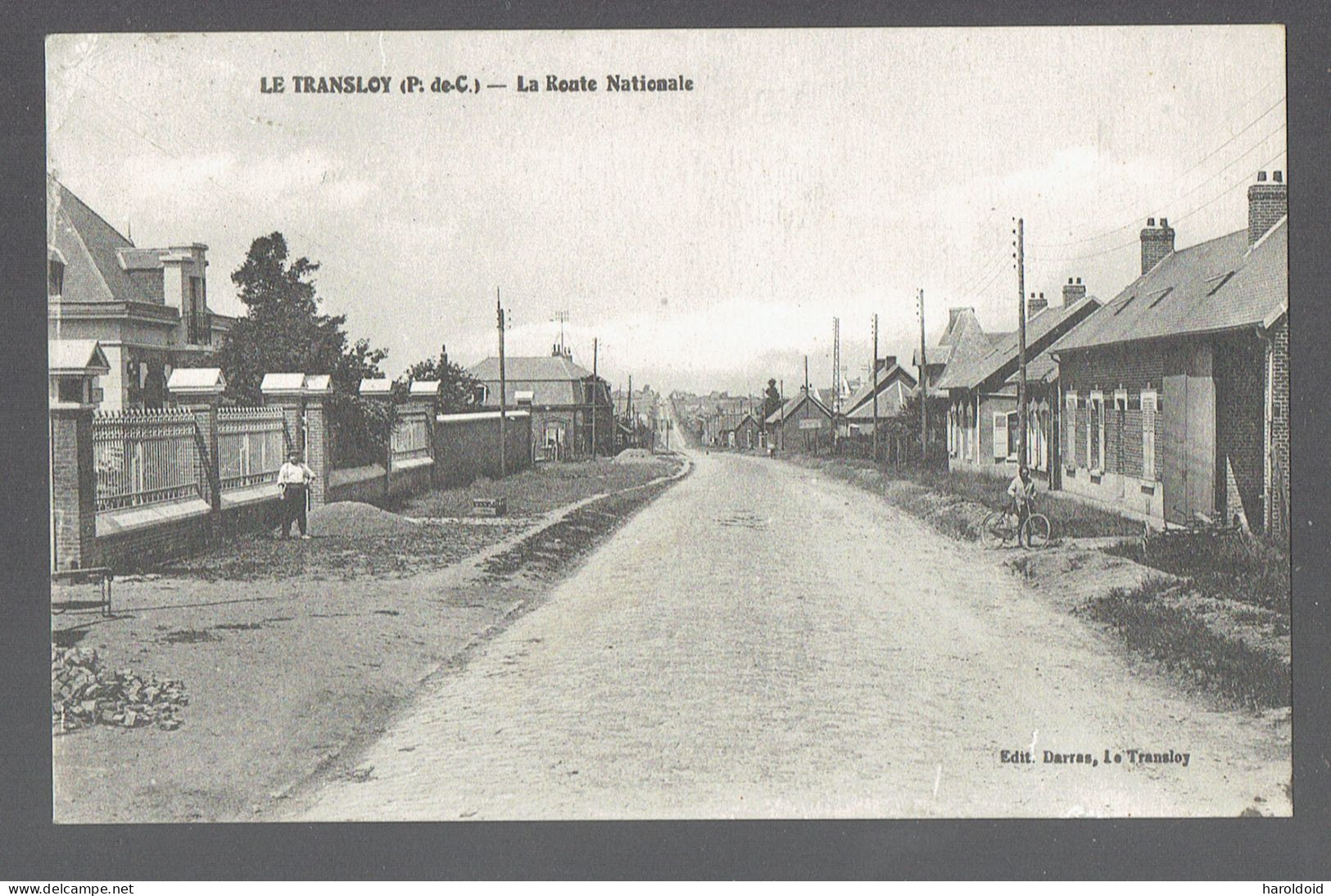 CPA 62 - LE TRANSLOY - LA ROUTE NATIONALE - PLI COIN HAUT GAUCHE - Other & Unclassified