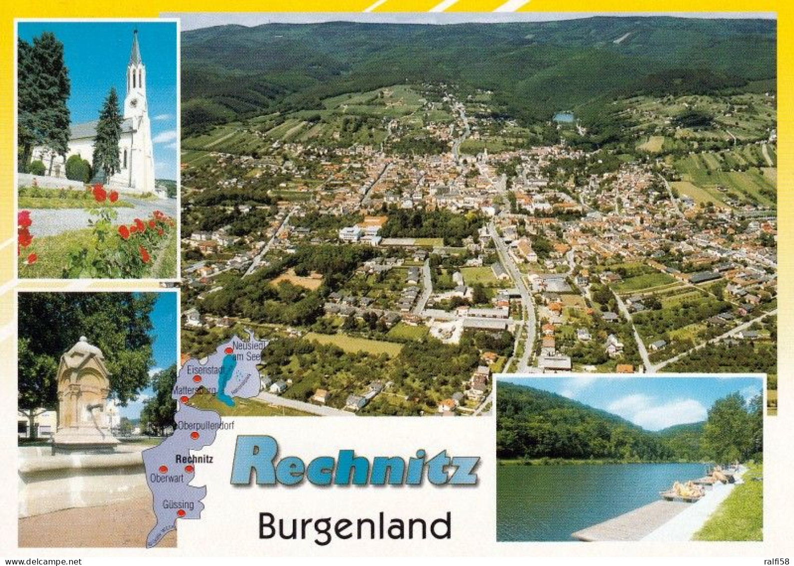 1 AK Österreich / Burgenland * Blick Auf Rechnitz - Links Oben Die Evangelische Pfarrkirche Rechnitz * - Altri & Non Classificati