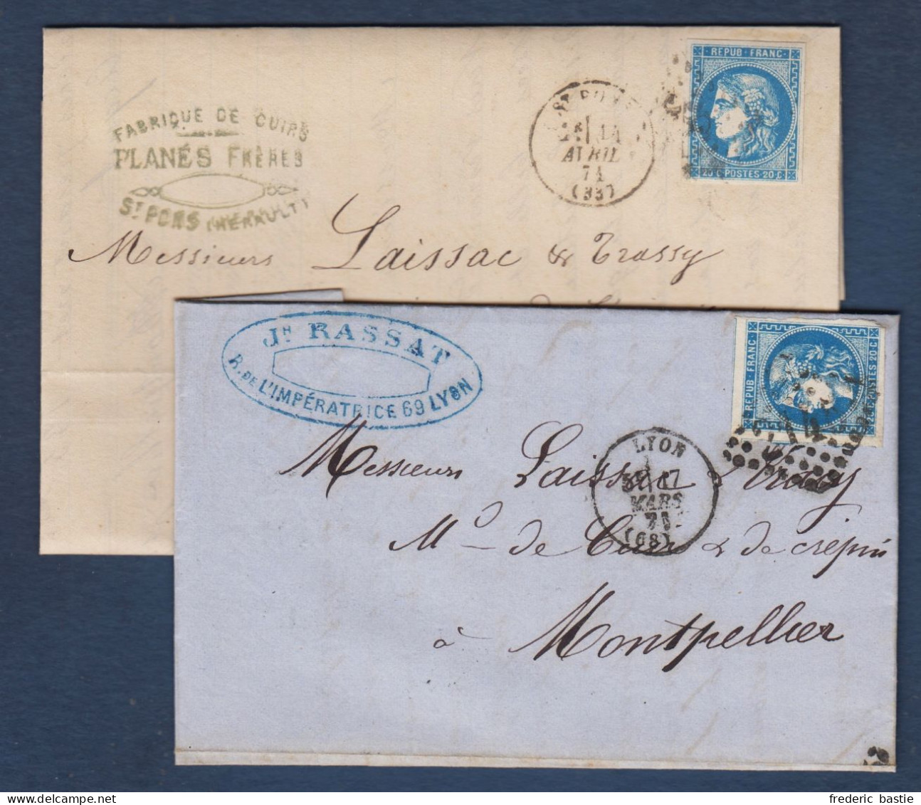 Bordeaux N° 46B  Sur 2 Lettres - Cote : 60 € - 1870 Uitgave Van Bordeaux