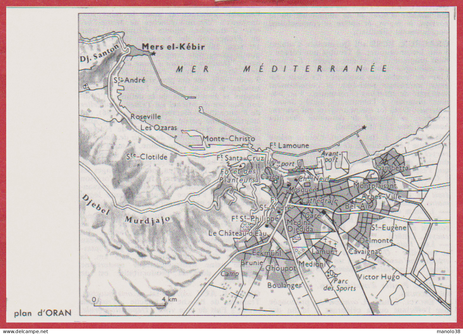 Plan D' Oran. Algérie. Larousse 1960. - Documents Historiques