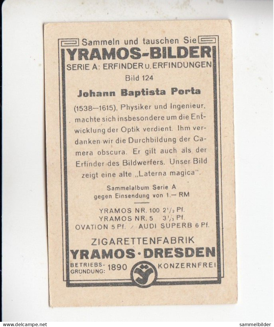 Yramos Erfinder Und Erfindungen Bildwerfers  Laterna Magica Johann Baptista Porta  #124 Von 1932 - Autres Marques