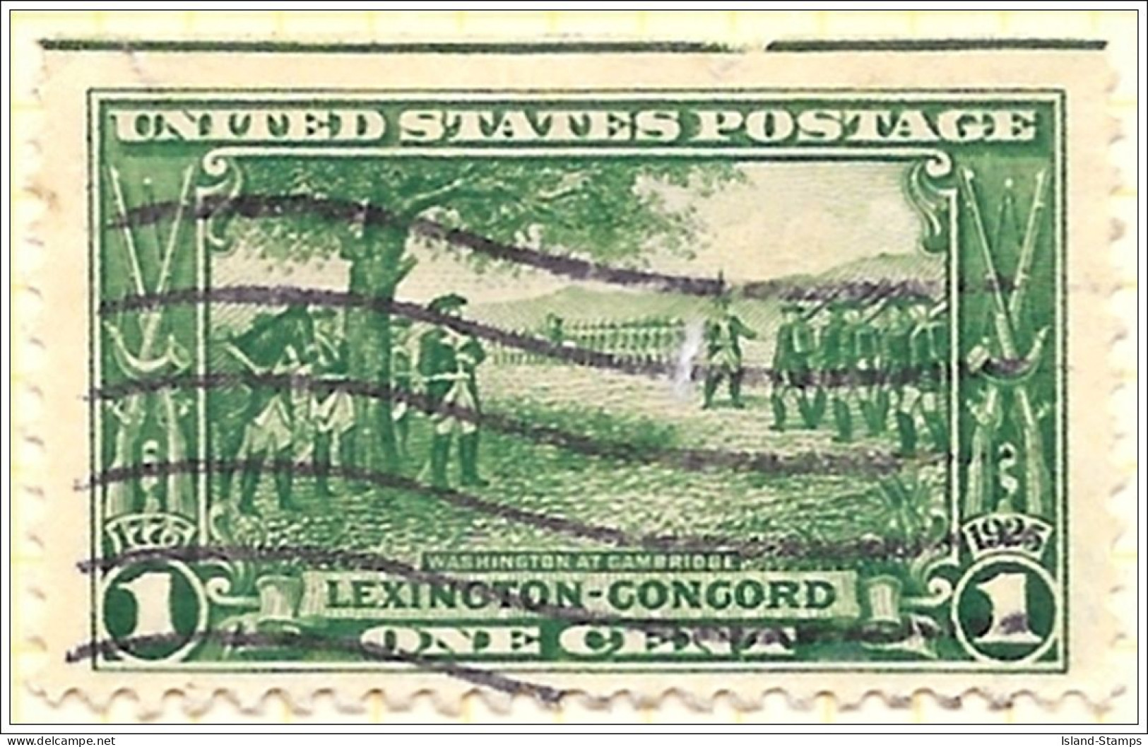 # 617 - 1925 1c Lexington-Concord Issue: Washington At Cambridge Used - Usati
