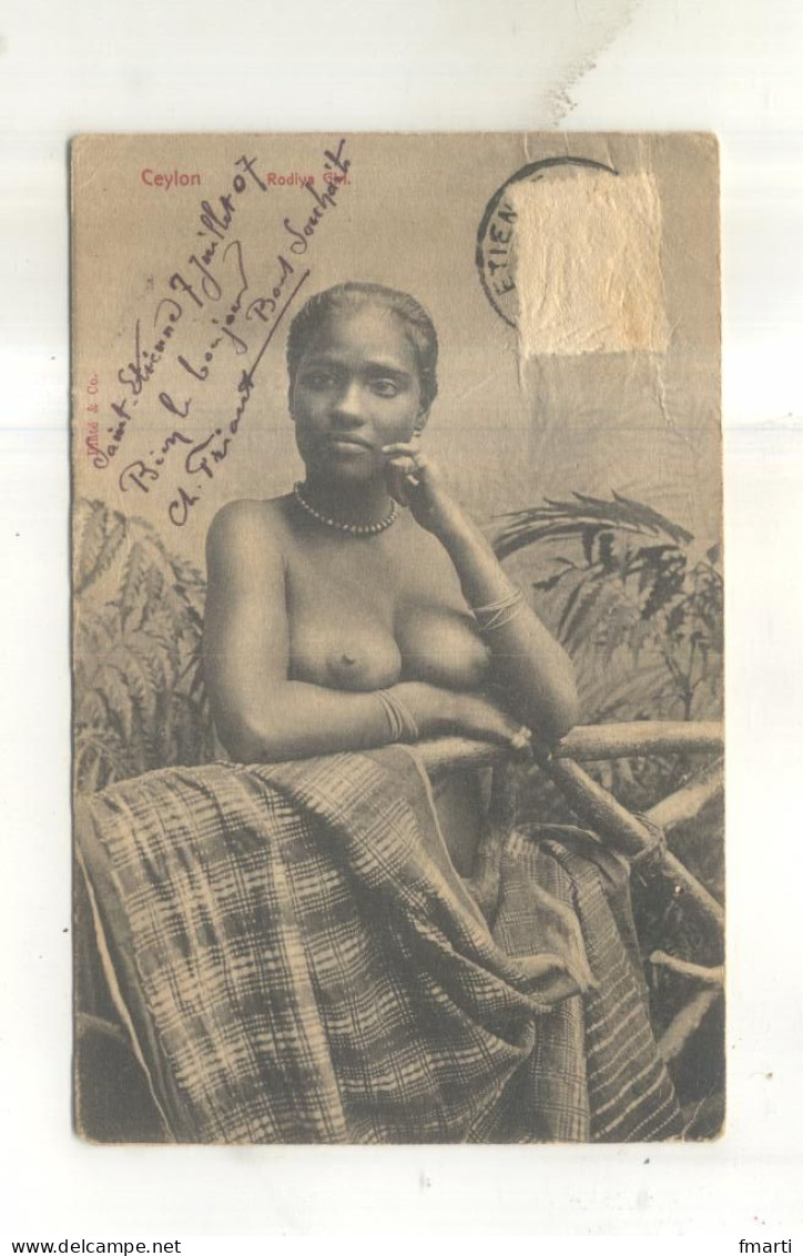 Ceylon, (Sri Lanka), Rodiya Girl (seins Nus) (CP Vendue Dans L'état (titi45)) - Sri Lanka (Ceylon)