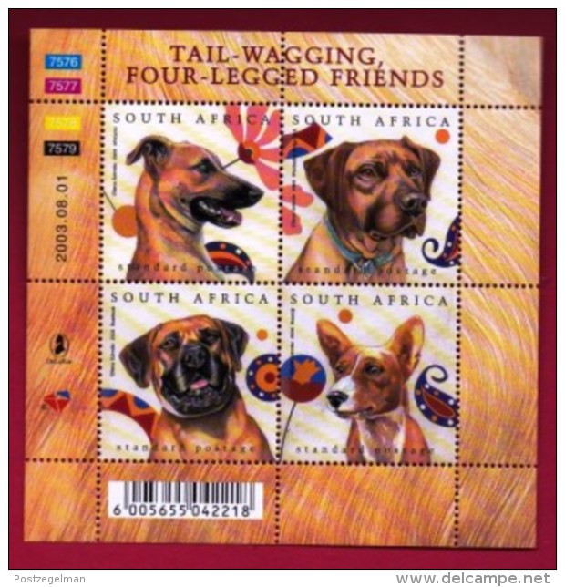 RSA, 2003, MNH Sheet Of Stamps  , SACC 1560, Dogs, M9180 - Unused Stamps
