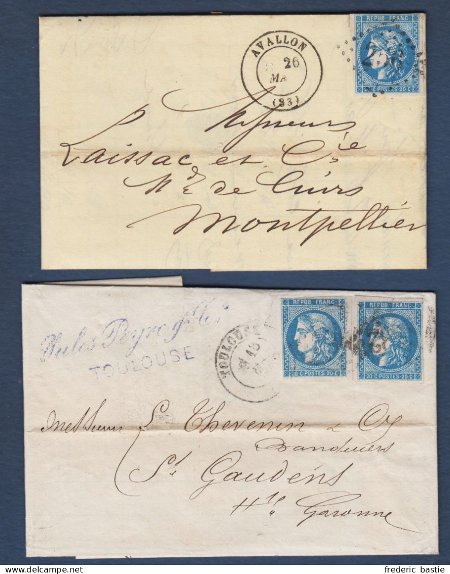 Bordeaux N° 46B  Sur 2 Lettres - 1870 Emisión De Bordeaux
