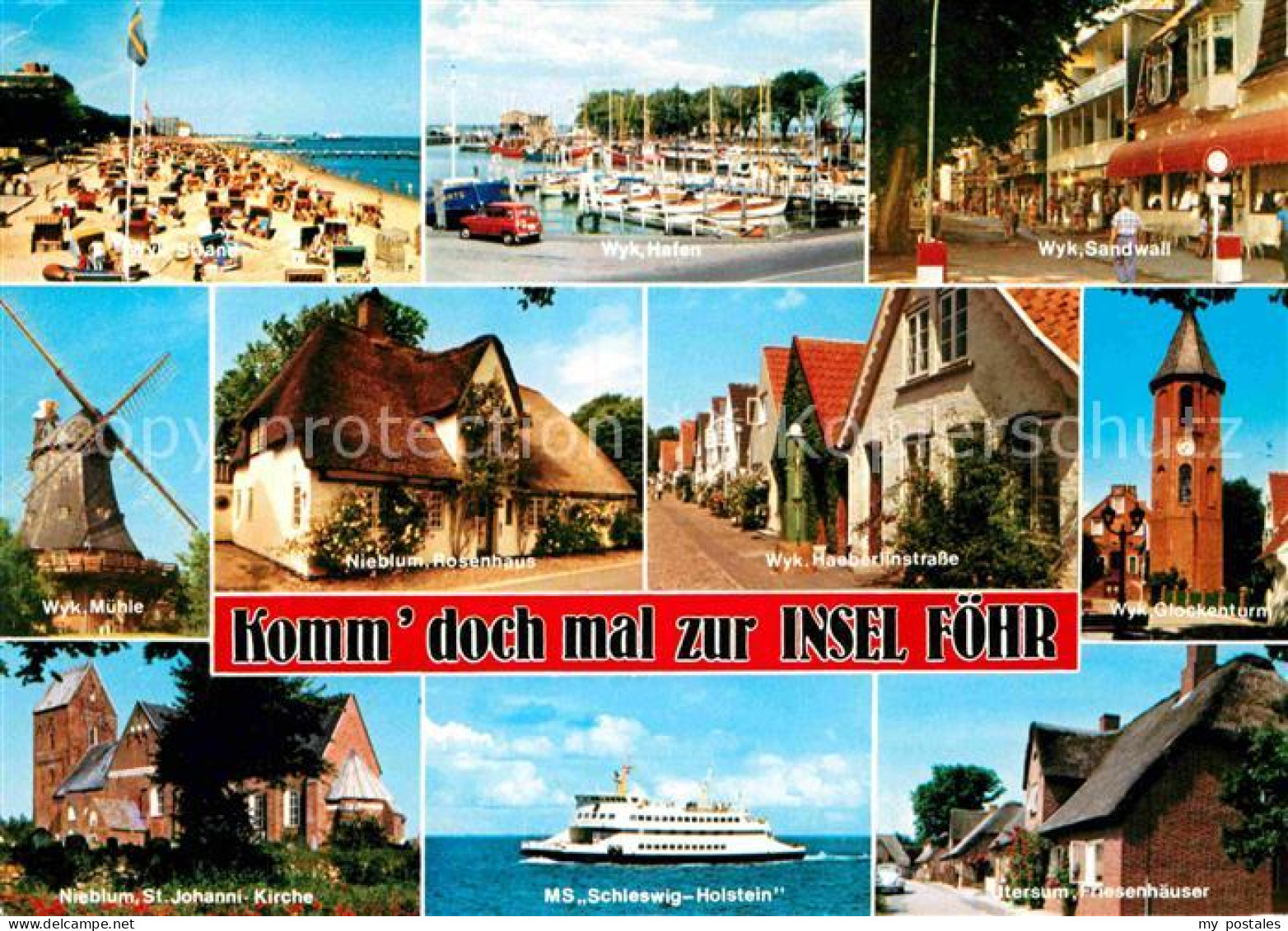 72777909 Wyk Foehr Strand Muehle Sandwall Nieblum Sankt Johannikirche Utersum  W - Autres & Non Classés