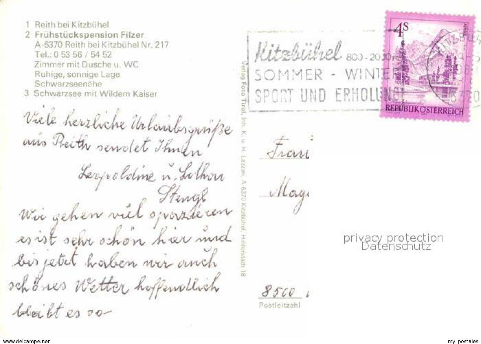72777899 Reith Kitzbuehel Fruehstueckspension Filzer Schwarzsee Wilder Kaiser Re - Sonstige & Ohne Zuordnung