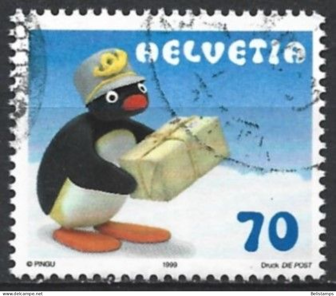 Switzerland 1999. Scott #1041 (U) Pingu The Penguin As Postman - Oblitérés