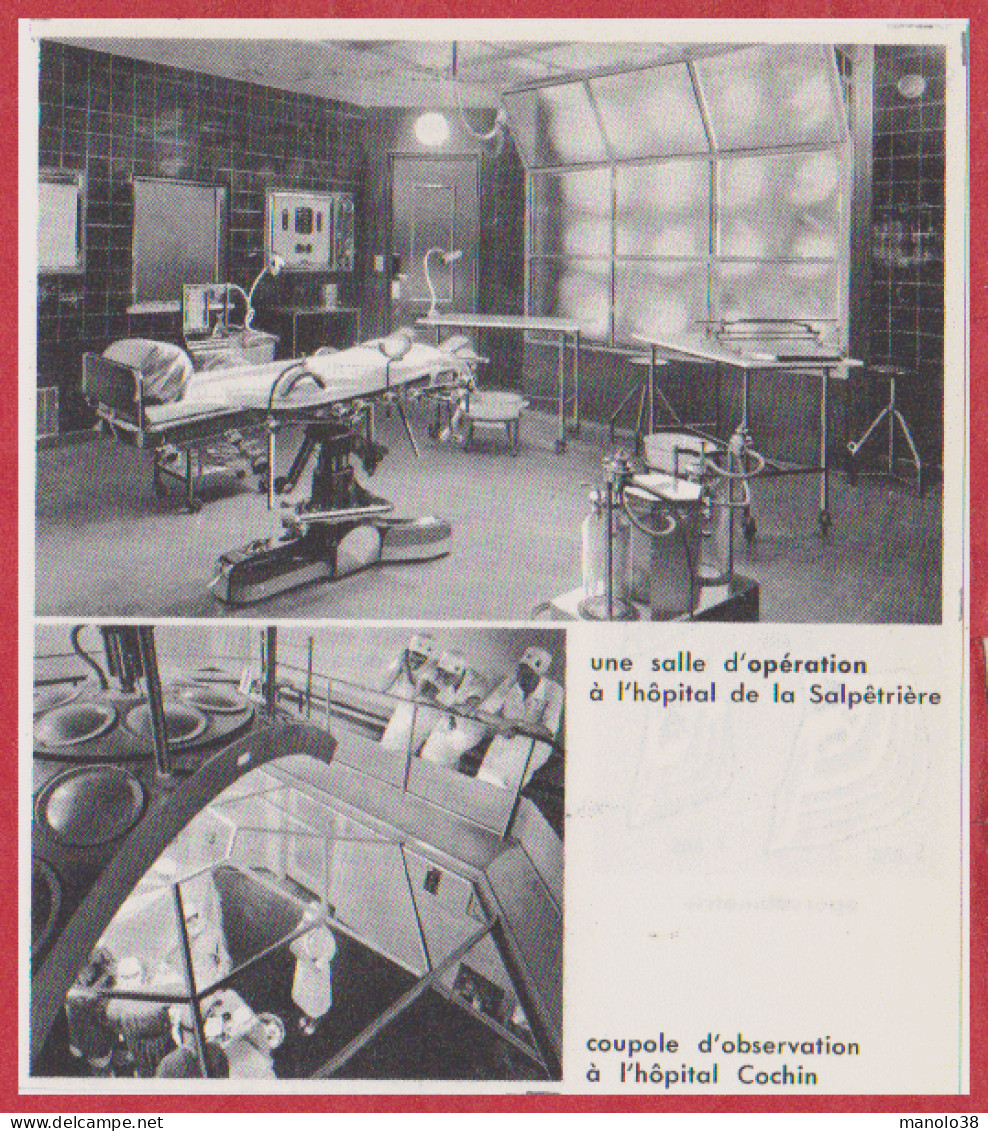 Une Salle D'opération à L'hôpital De La Salpêtrière. Coupole D'observation à L’hôpital Cochin. Médecine. Larousse 1960. - Historische Dokumente