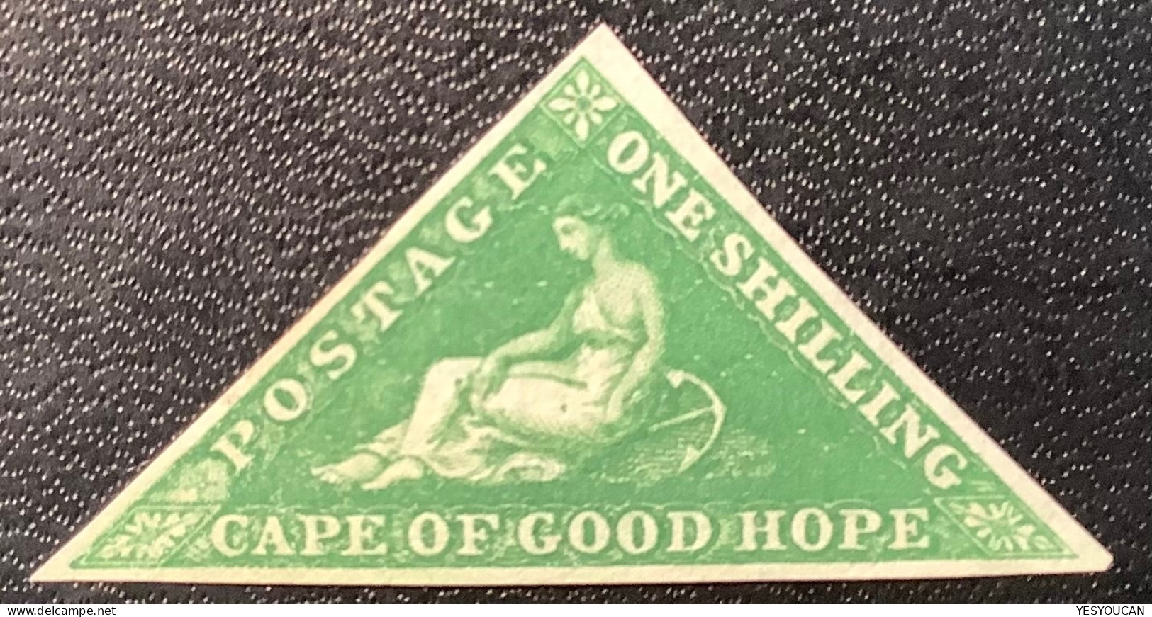 COGH SG 8 XF Unused(*) With RPS Cert, 1858-62 1s Bright Yellow Green Triangular (South Africa Cape Of Good Hope - Kaap De Goede Hoop (1853-1904)