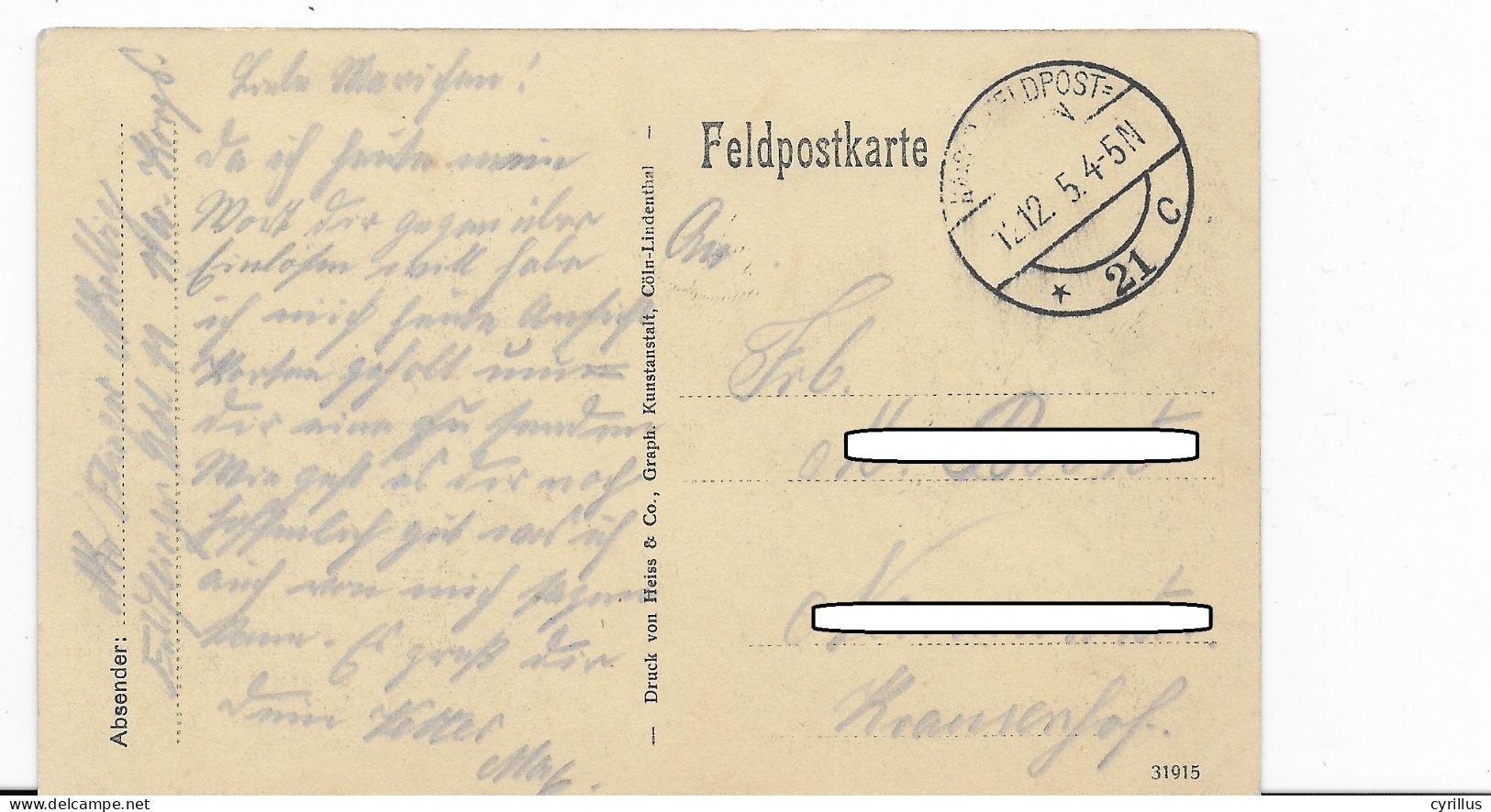 CPA -  CHAUNY / Offizierskasino / FELDPOSTKARTE - Chauny