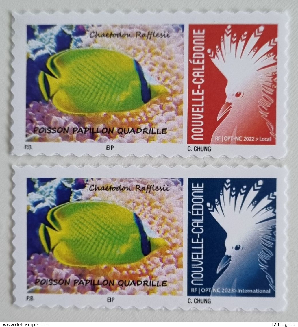 SERIE CAGOU PERSONNALISE LOGO POISSON PAPILLON QUADRILLE 2024 ISSUE D'UNE FEUILLE DE 20 TIMBRES TB - Unused Stamps