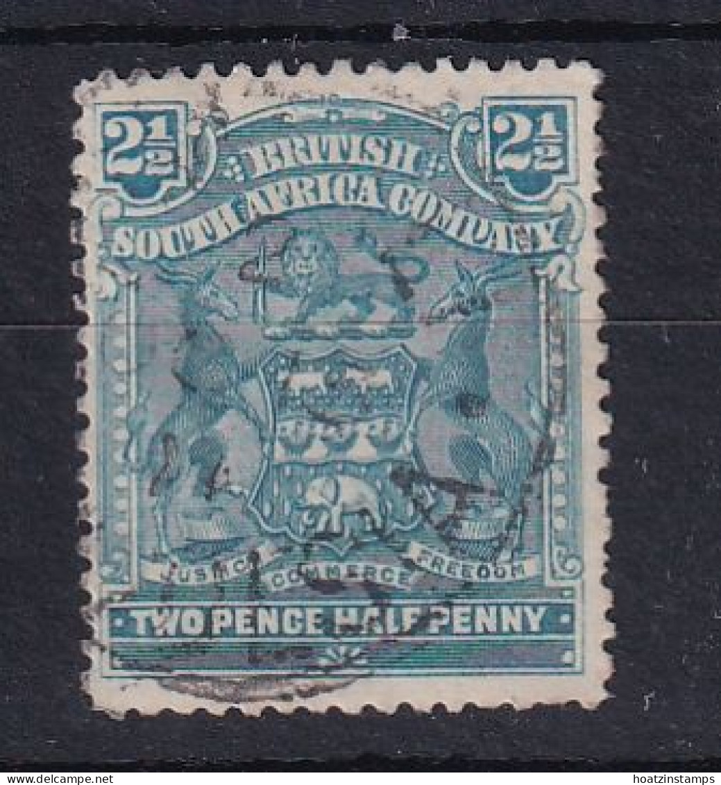 Rhodesia - BSAC: 1898-1908   Arms    SG80b     2½d   Grey Blue  Used    - Andere & Zonder Classificatie