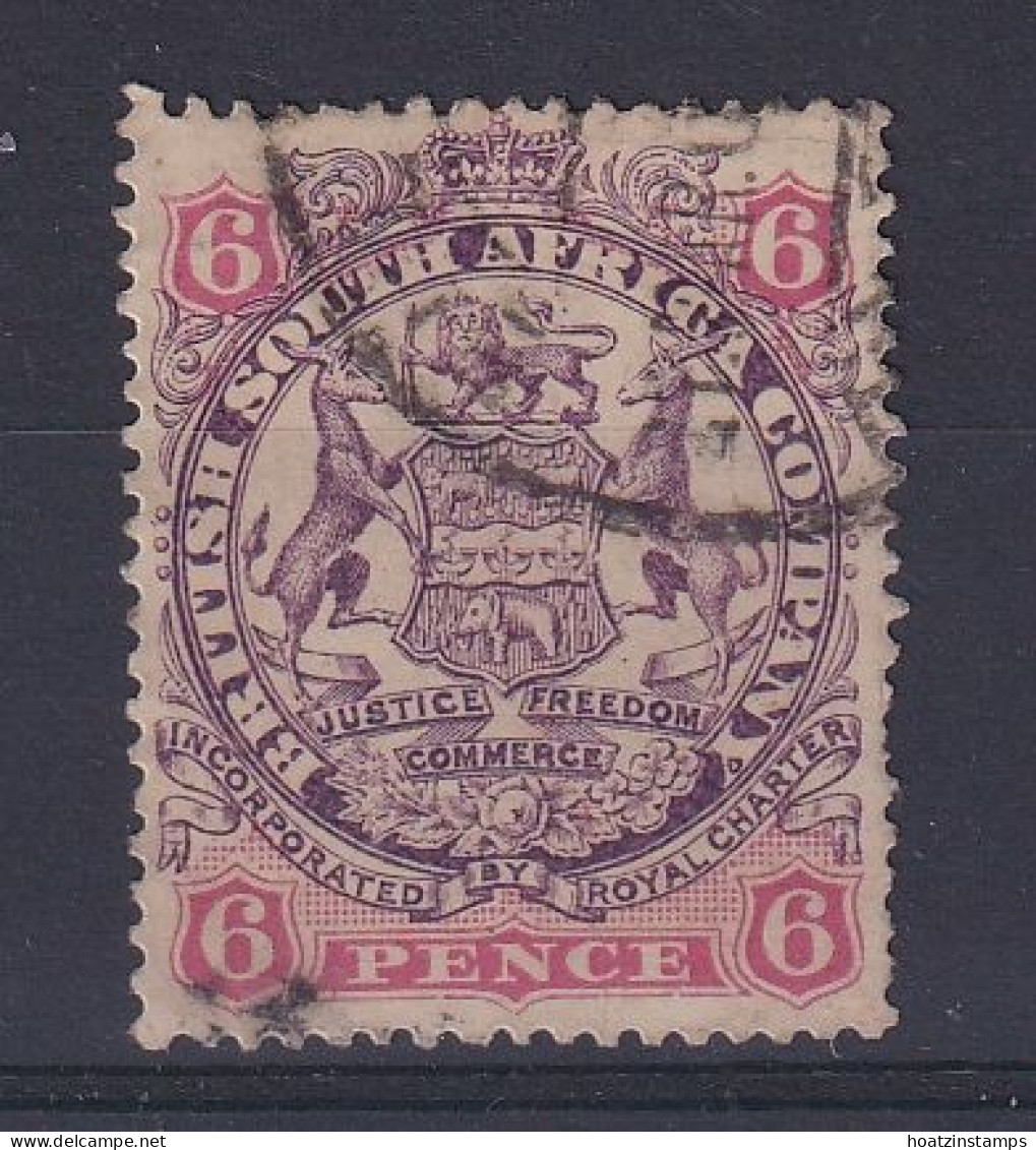 Rhodesia - BSAC: 1896/97   Arms    SG46     6d   [Die II - No Dot]   Used    - Otros & Sin Clasificación