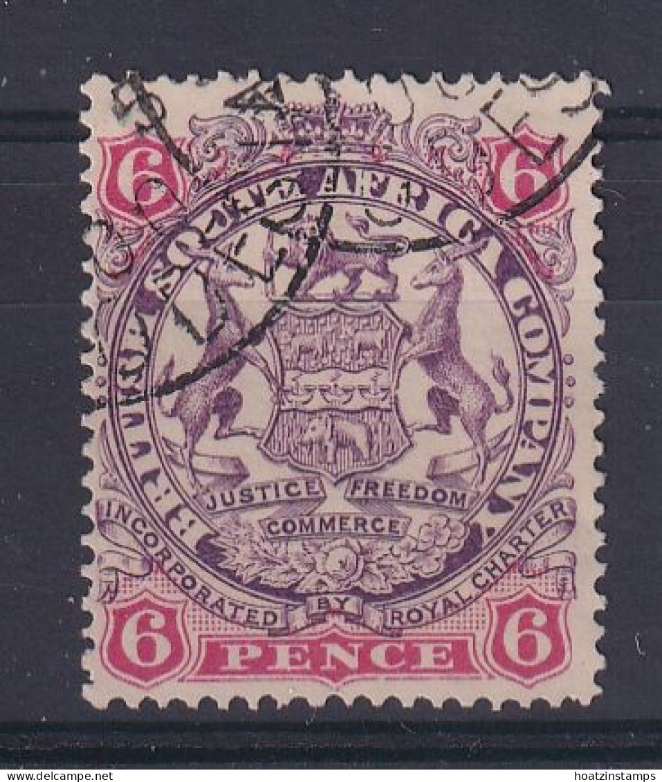 Rhodesia - BSAC: 1896/97   Arms    SG46     6d   [Die II - No Dot]   Used    - Altri & Non Classificati