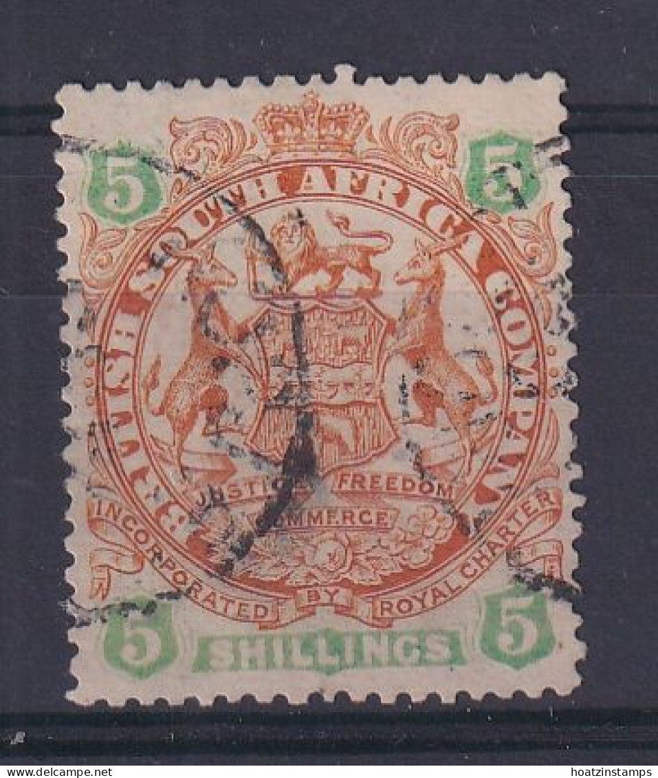 Rhodesia - BSAC: 1896/97   Arms    SG49     5/-   [Die II - No Dot]   Used    - Autres & Non Classés