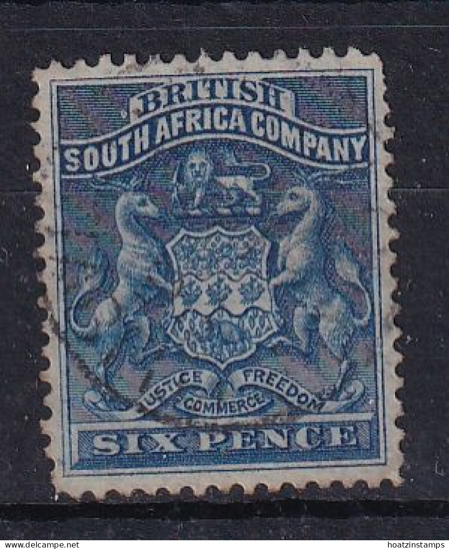 Rhodesia - BSAC: 1892/93   Arms    SG2      6d    Ultramarine    Used    - Other & Unclassified