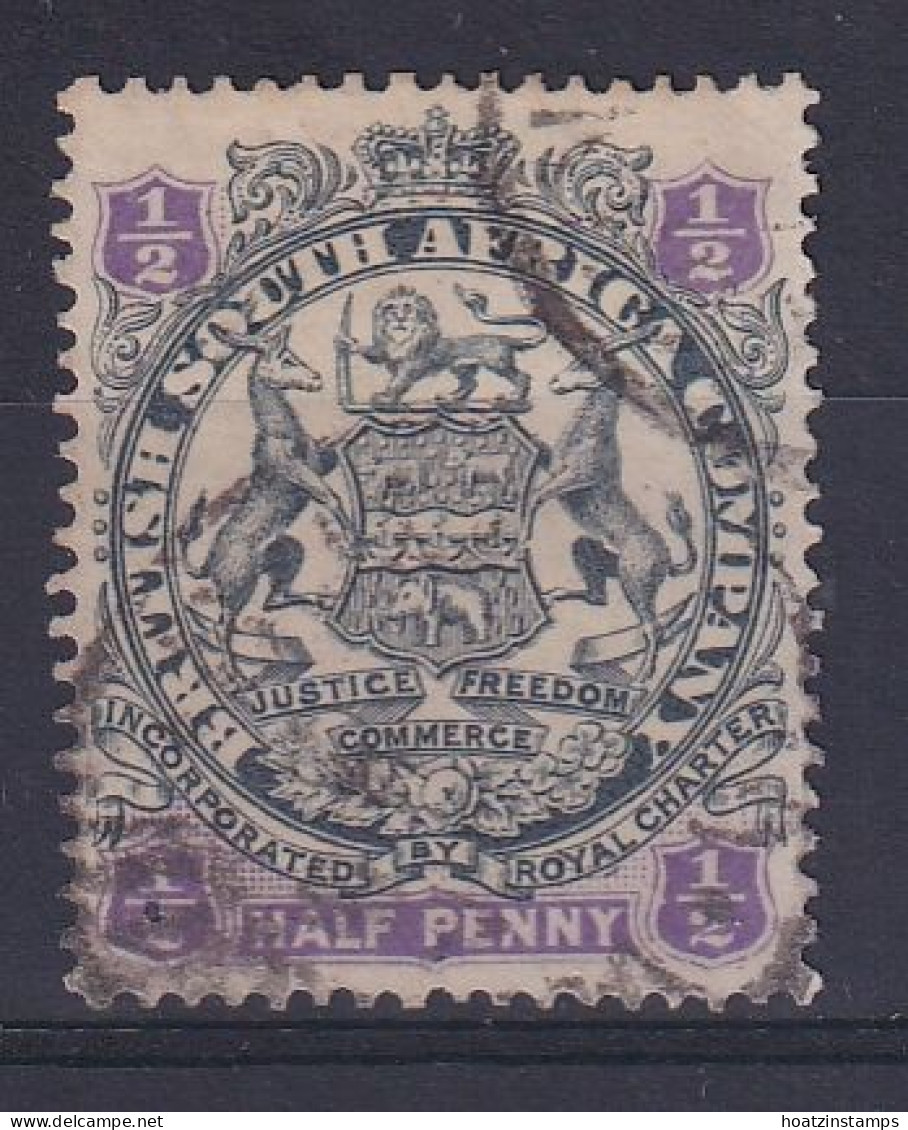 Rhodesia - BSAC: 1896/97   Arms    SG41     ½d   [Die II - No Dot]   Used  - Other & Unclassified