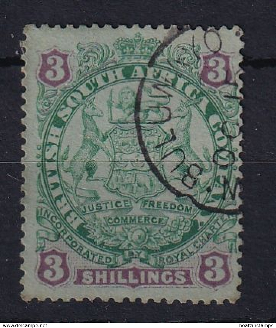 Rhodesia - BSAC: 1896/97   Arms    SG36     3/-   [Die I - With Dot] Used Fiscal   - Other & Unclassified