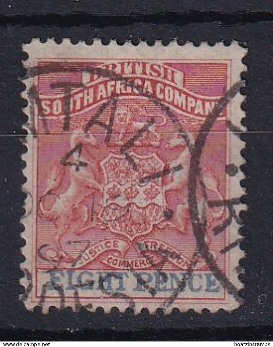 Rhodesia - BSAC: 1892/94   Arms    SG24     8d  Red & Ultramarine  Used    - Otros & Sin Clasificación