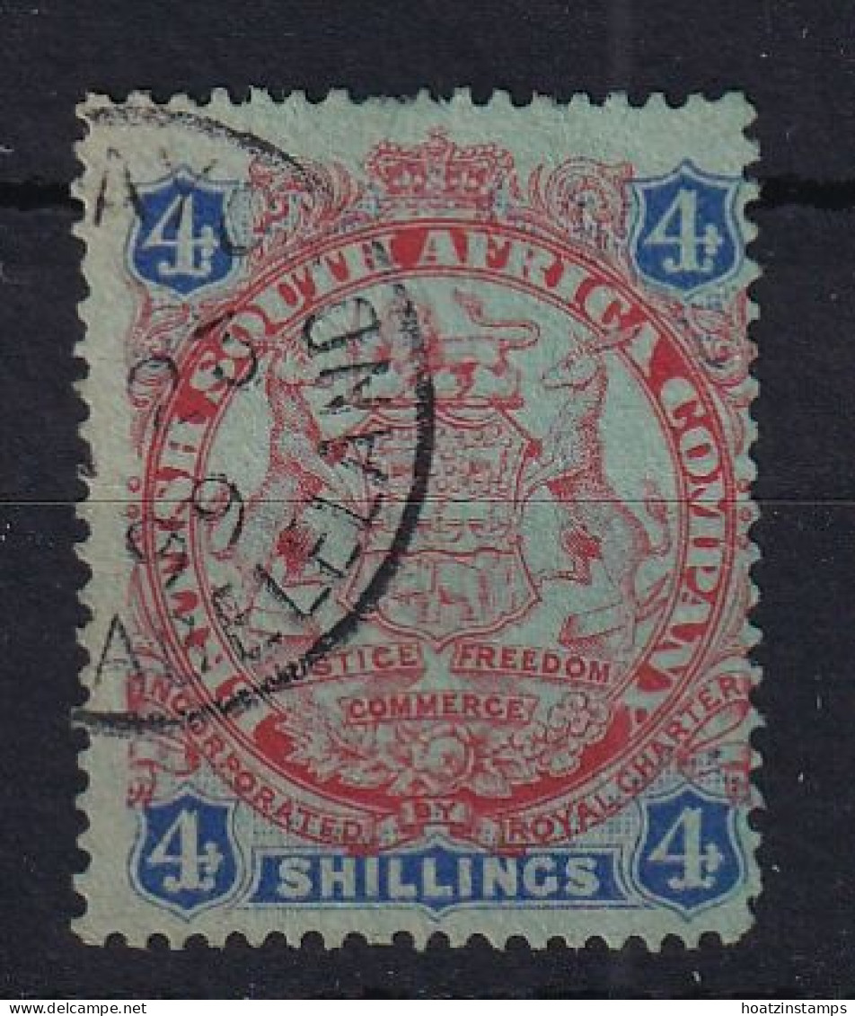 Rhodesia - BSAC: 1896/97   Arms    SG37     4/-   [Die I - With Dot] Used    - Other & Unclassified