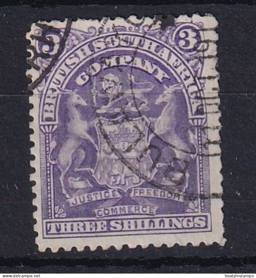 Rhodesia - BSAC: 1898-1908   Arms    SG86     3/-   Deep Violet     Used    - Andere & Zonder Classificatie