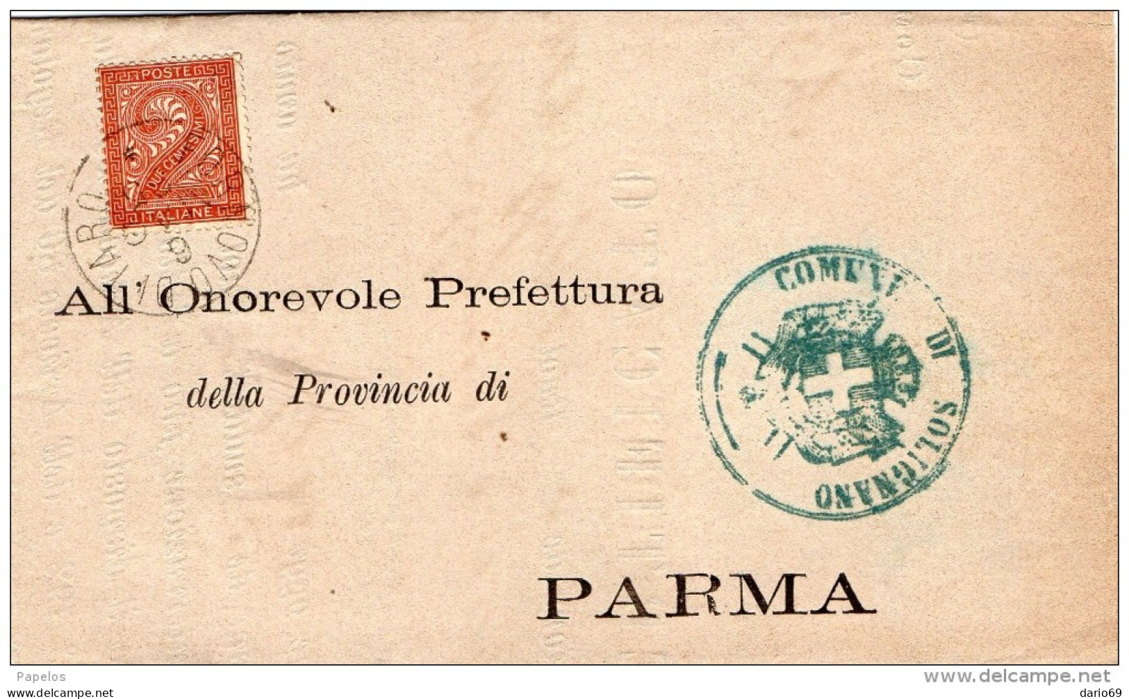 1885  LETTERA CON ANNULLO FORNOVO DI TARO PARMA - Marcophilie