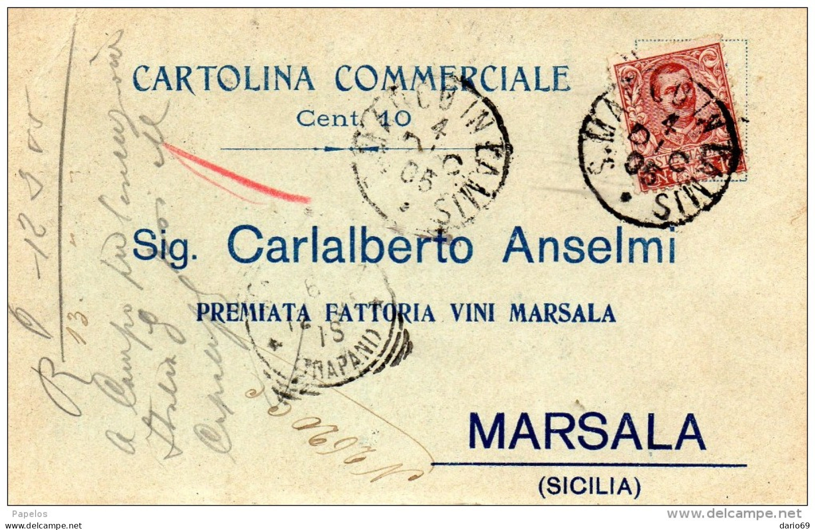 1905   CARTOLINA CON ANNULLO S. MARCO IN LAMIS  FOGGIA - Marcophilia