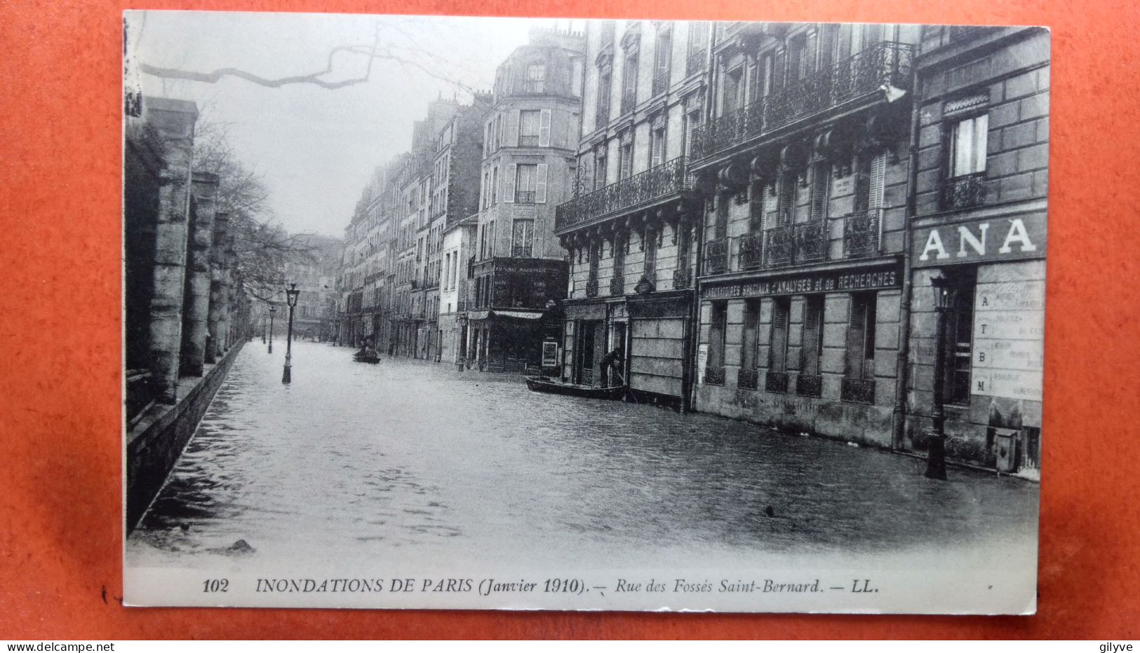 CPA (75) Inondations De Paris .1910. Rue Des Fossés Saint Bernard.  (7A.754) - Alluvioni Del 1910