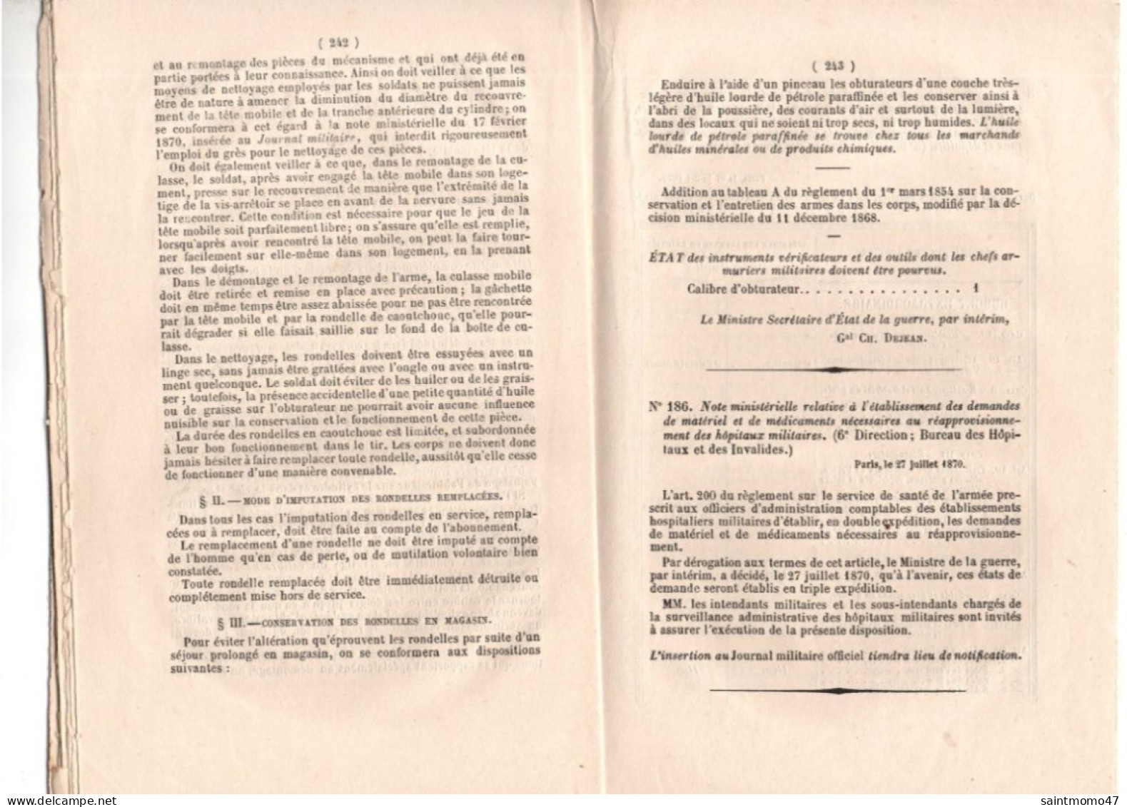 MILITARIA . JOURNAL MILITAIRE OFFICIEL . ANNÉE 1870 - Réf. N°381F - - Frans