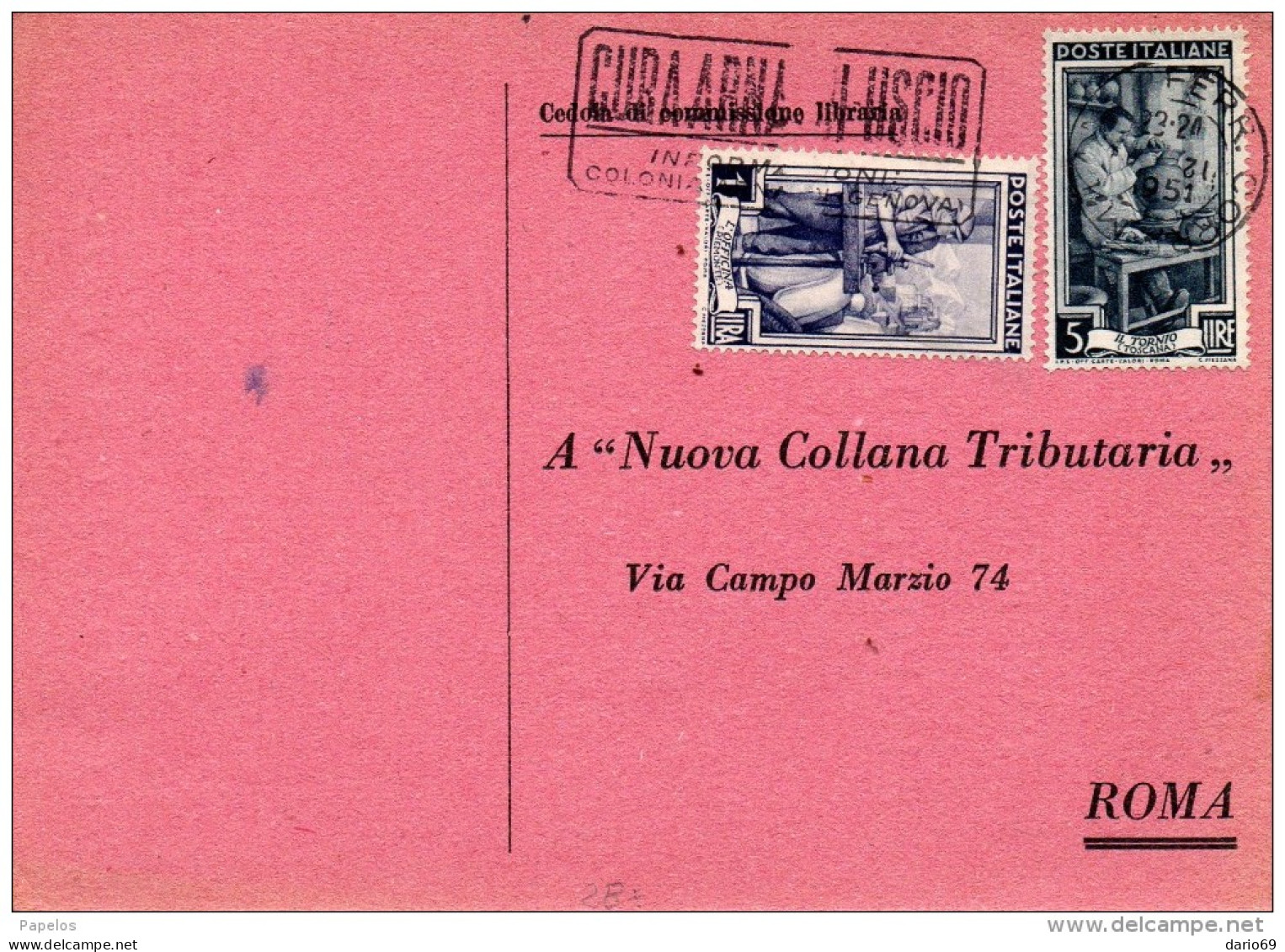 1951  CARTOLINA CON ANNULLO MILANO - 1946-60: Marcophilie