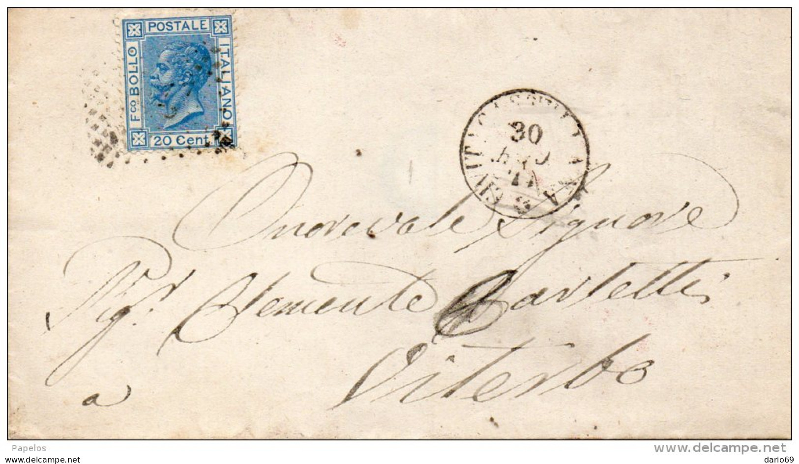 1877 LETTERA CON ANNULLO CIVITA CASTELLANA  VITERBO - Poststempel