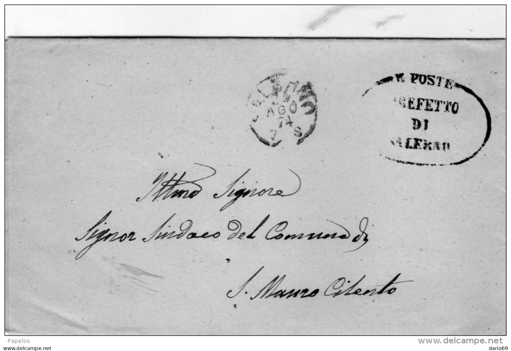 1874 LETTERA CON ANNULLO SALERNO - Storia Postale