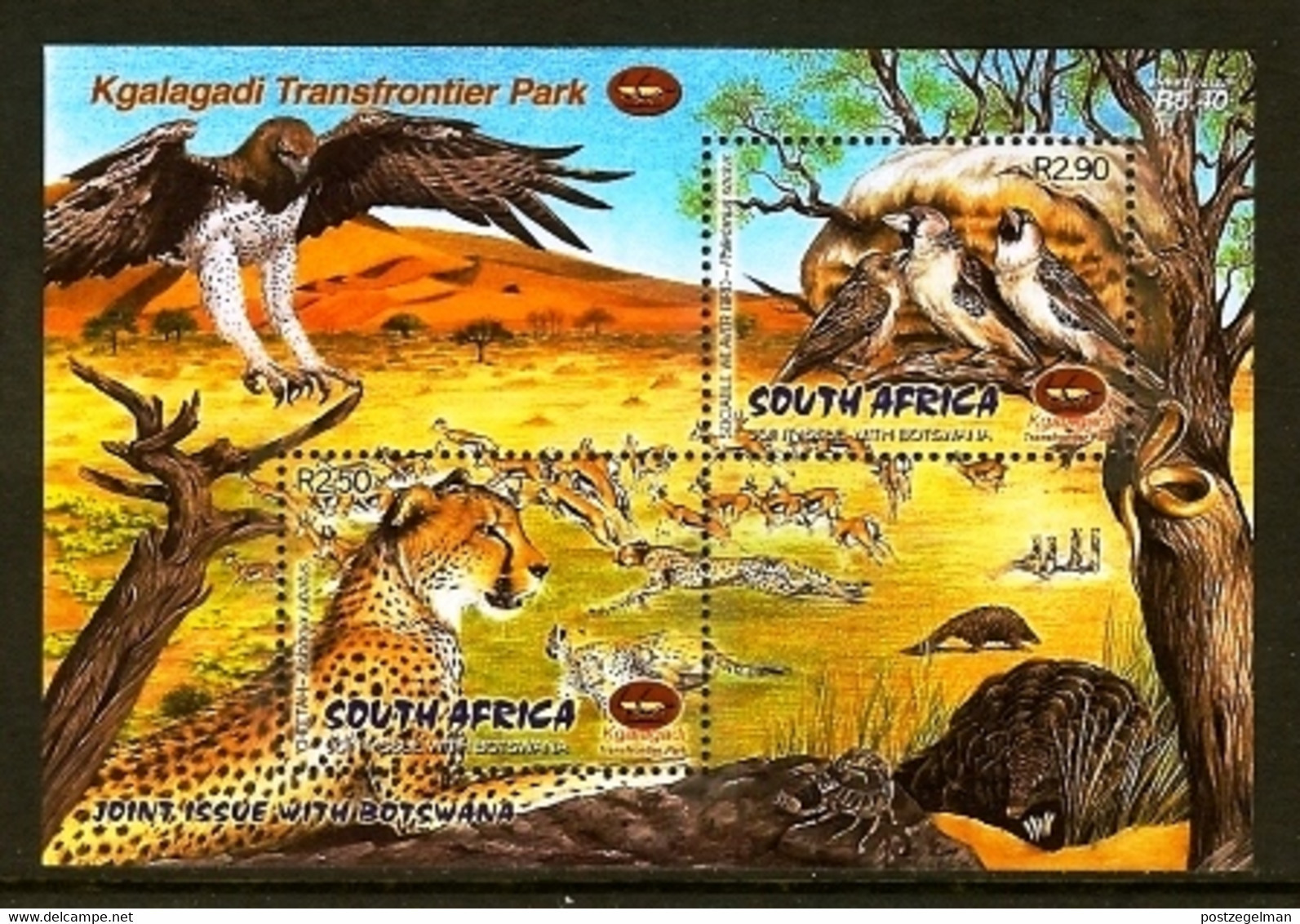 RSA, 2001, MNH Stamp(s) On MS , Kgalagadi Park, Michel Nr(s).  Block 84, Scannr. F3782 - Nuevos