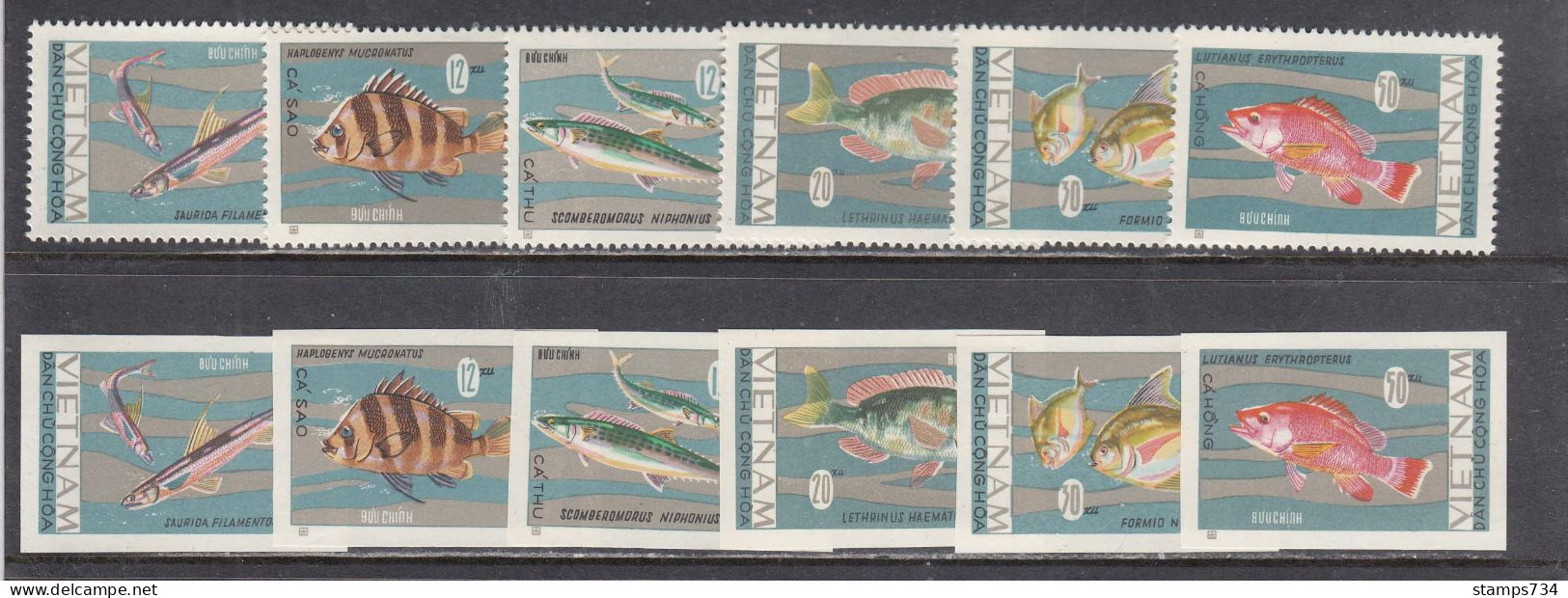 Vietnam Nord 1967 - Fishes, Mi-Nr. 485/90, Perf.+imperf., MNH** - Viêt-Nam