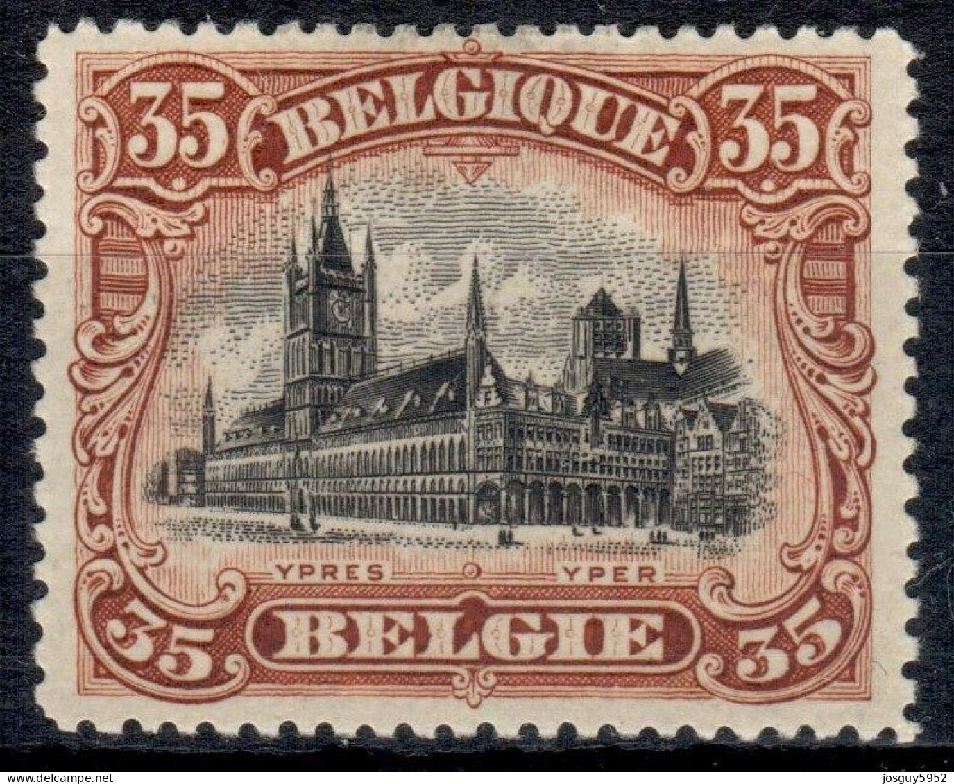 BELGIE 1915 - IEPER - DE HALLEN - N° 142 - MNH** - 1915-1920 Albert I