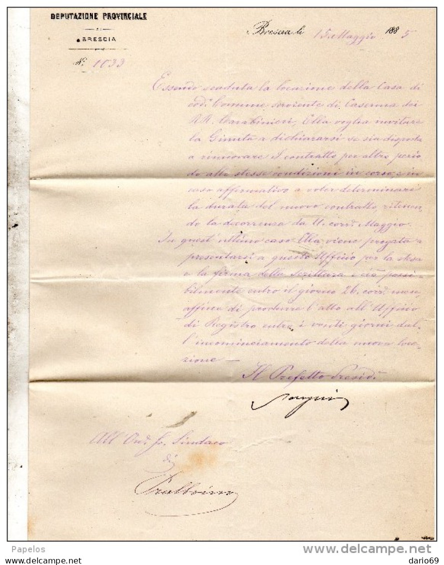 1885  LETTERA CON ANNULLO BRESCIA - Storia Postale