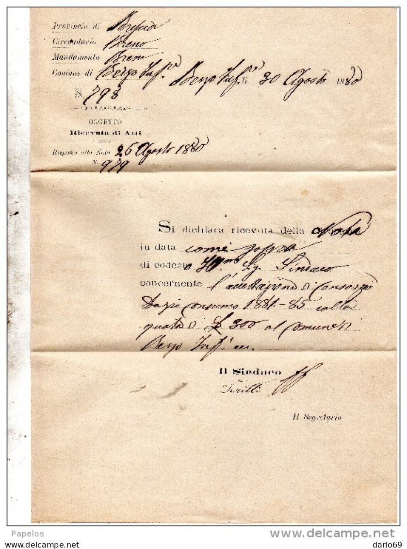 1880 LETTERA CON ANNULLO BIENNO BRESCIA + BRENO - Poststempel